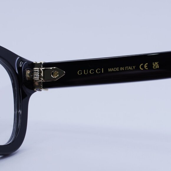 Gucci GG1509O 001 Eyeglasses Shiny Black 54mm Square Frame - Picture 7 of 9